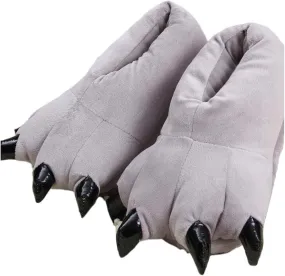 Adult Dinosaur Paw Plush Slippers - Warm Home Claw Slippers