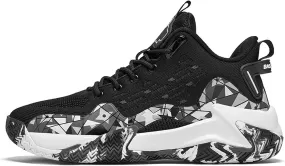 Buhelyc Men Basketball Shoes with High Top Breathable Comfort Running Shoes Fashion Sneaker for Fitness  Sports