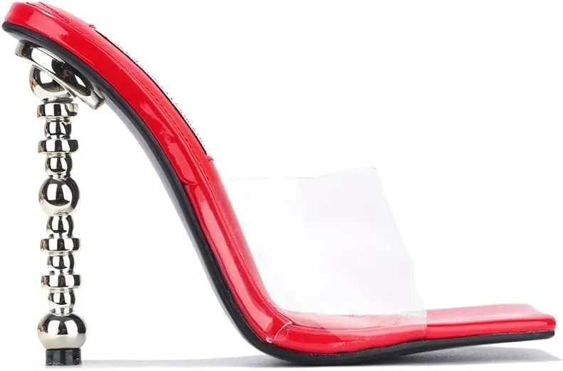 Cape Robbin High Heel Open Toe Slip On Mule Slide Sandals For Women
