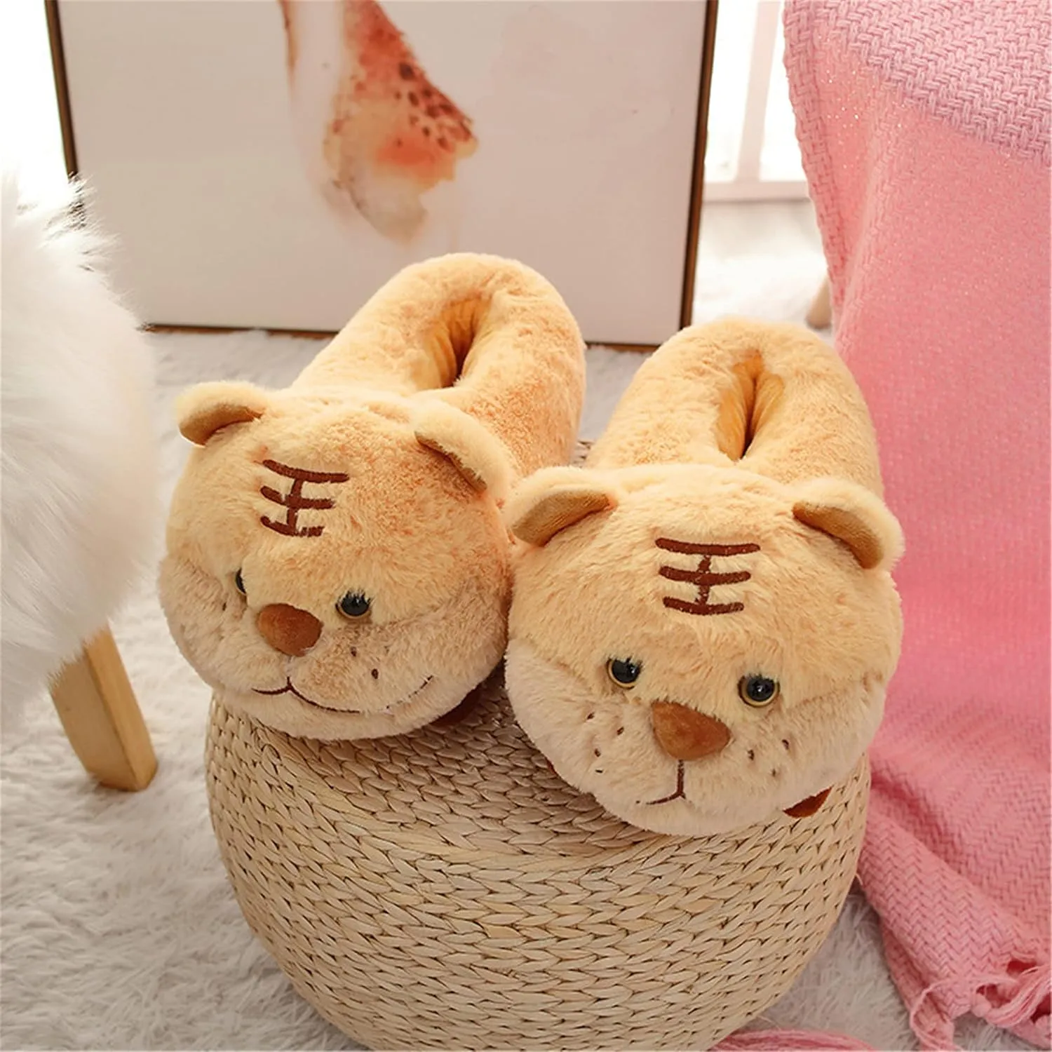 Cute Pig Cartoon Animal Home Furry Slippers - Women's Warm Winter Slippers