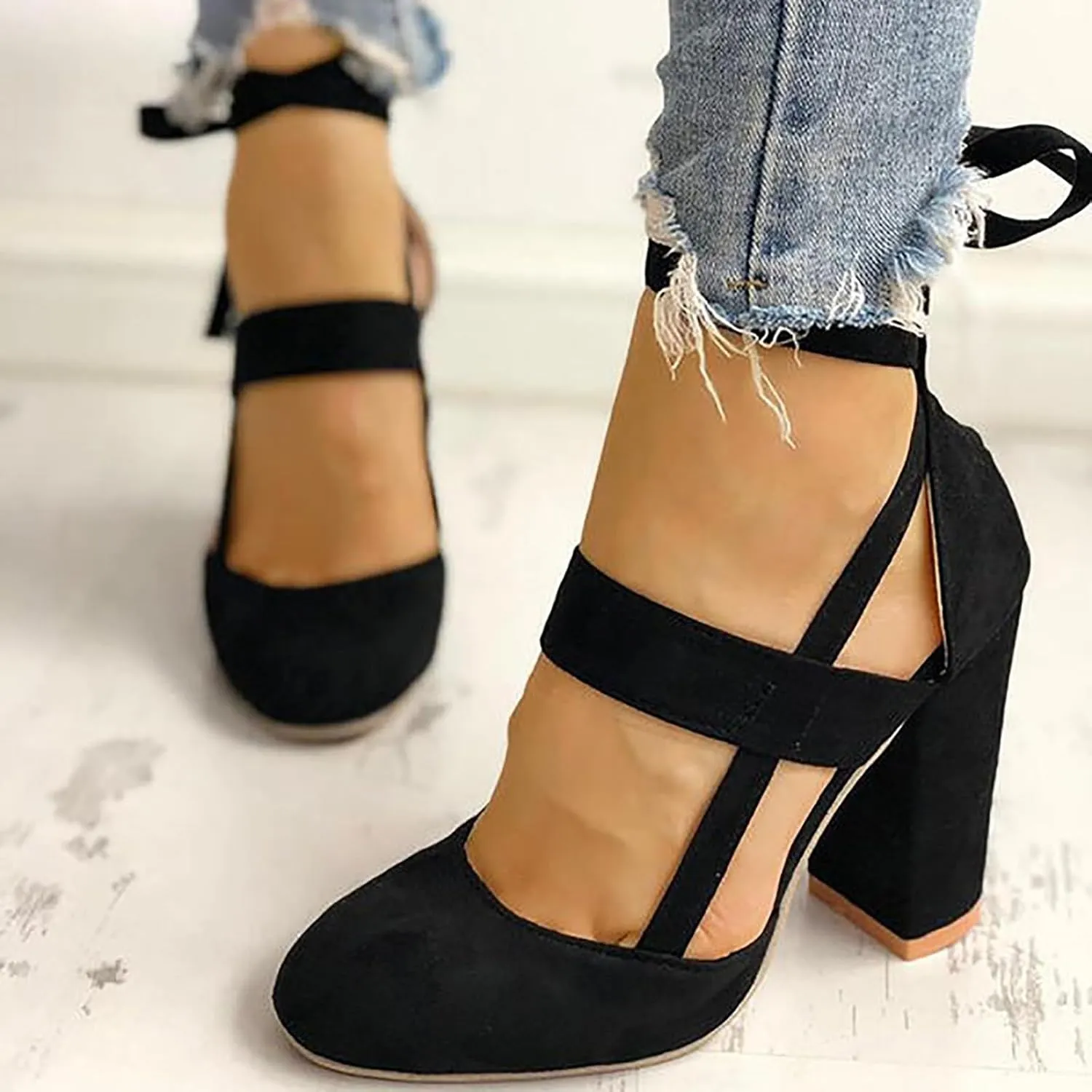 Ladies Fashion Classic Baotou Strap Shoes Casual High Heel Sandals Heel Straps for High Heels Women' Heels