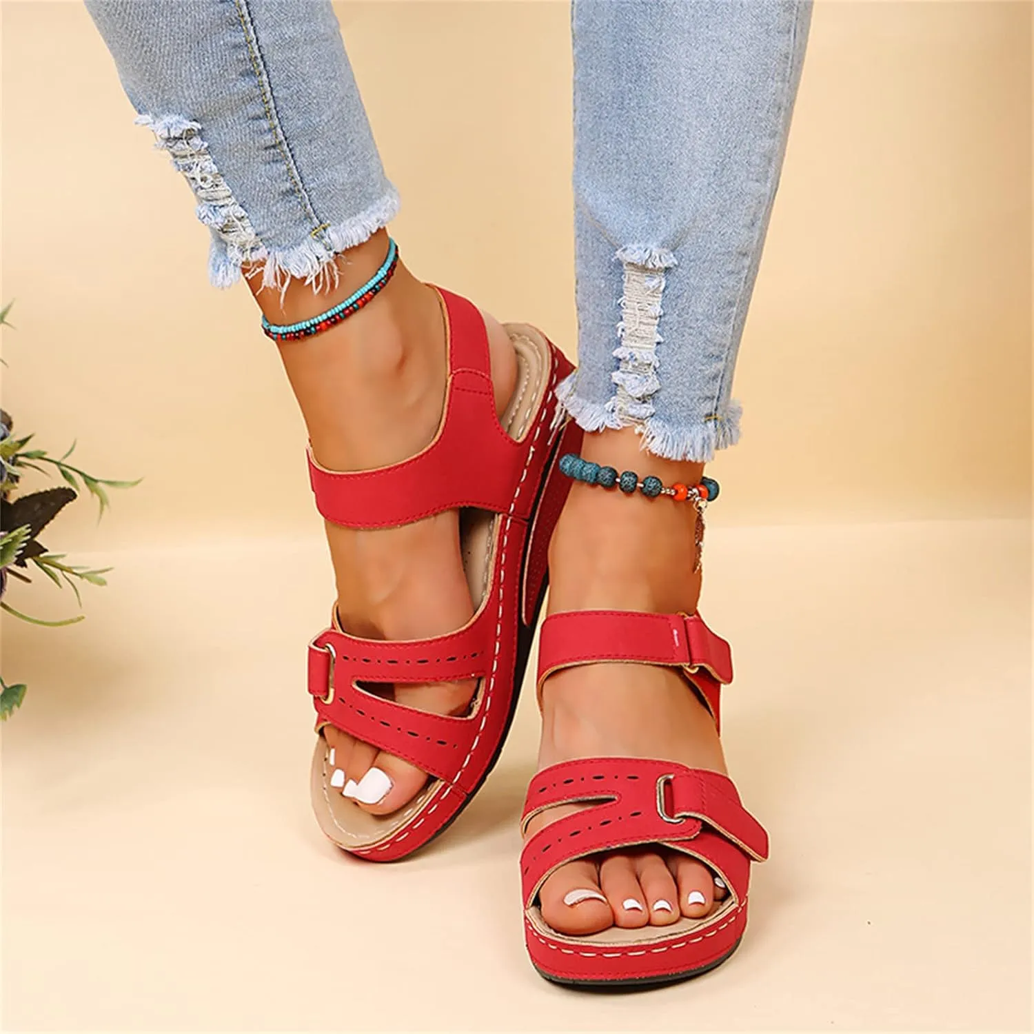 Lausiuoe Orthopedic Sandals For Women Plantar Fasciitis Arch Heel Support Casual Dressy Summer Orthotic Flip Flops Slippers