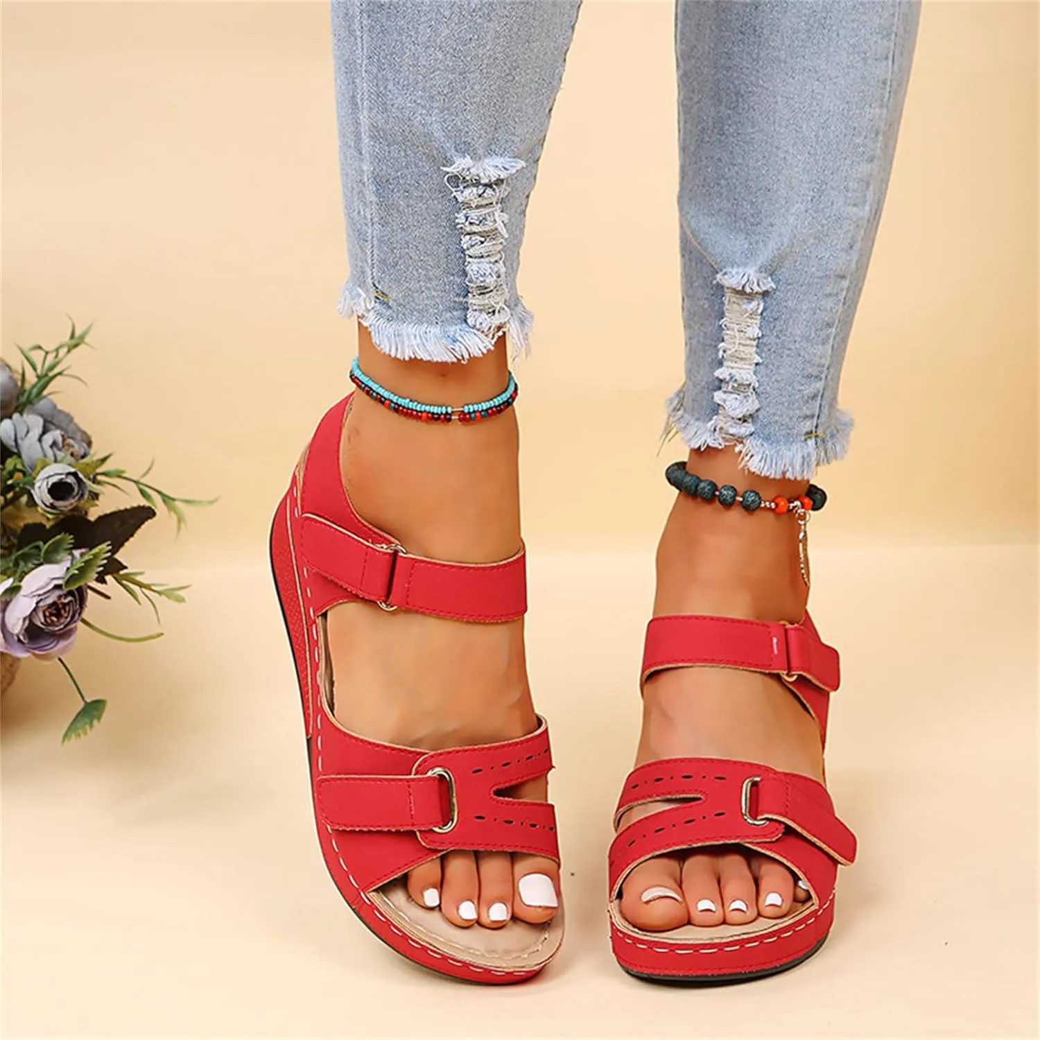 Lausiuoe Orthopedic Sandals For Women Plantar Fasciitis Arch Heel Support Casual Dressy Summer Orthotic Flip Flops Slippers