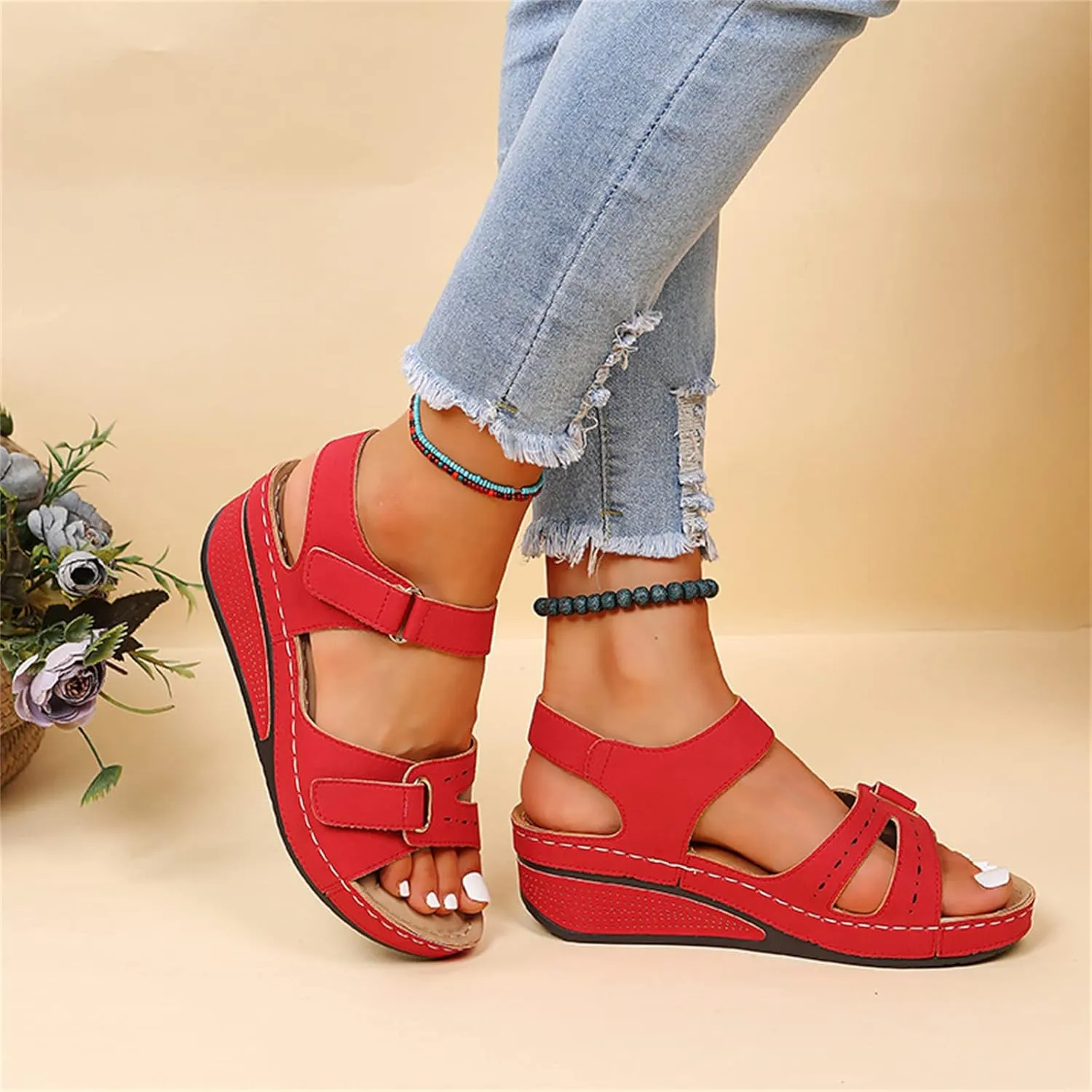 Lausiuoe Orthopedic Sandals For Women Plantar Fasciitis Arch Heel Support Casual Dressy Summer Orthotic Flip Flops Slippers