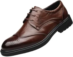 Men's Casual Wedding Faux Patent Leather Derby Shoes Mens Fashion Pointed Toe Lace Up Business Tuxedo Shoes