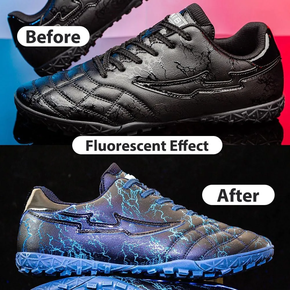 Mens Football Boots Astro Turf, Teenager Football Shoes, Low Top Professional Athletic Kids Football Trainers, Light Up Trainers, TF Anti-Slip Comfort Soccer Shoes for Indoor Outdoor