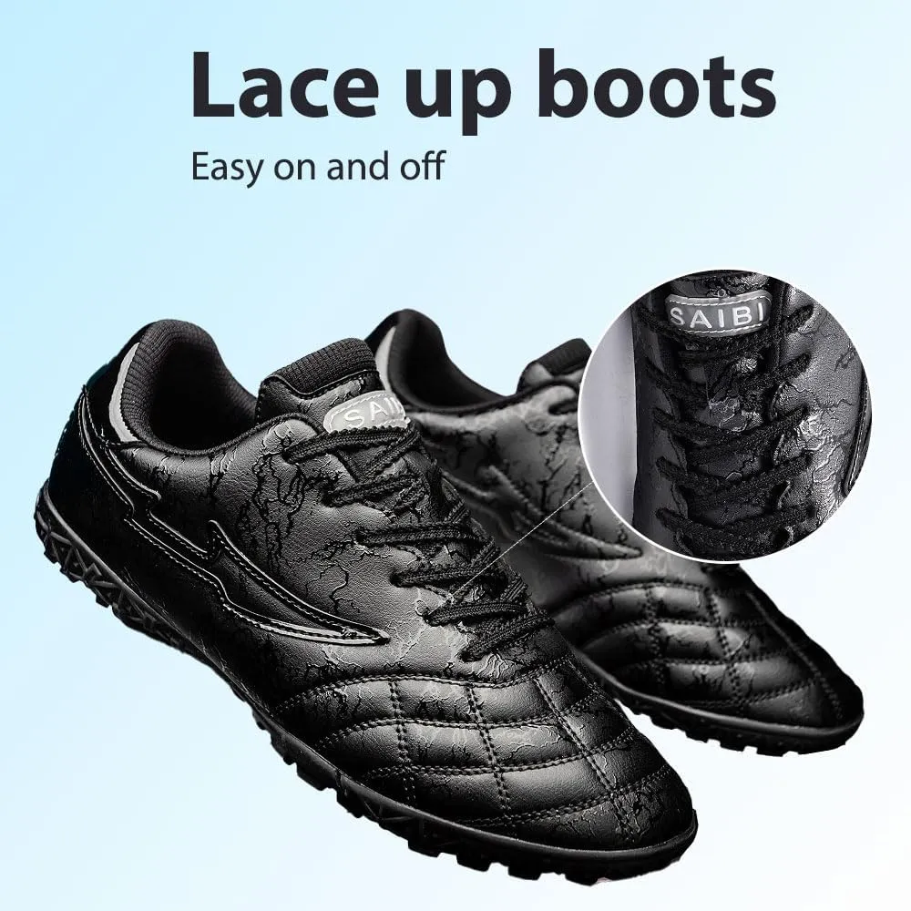 Mens Football Boots Astro Turf, Teenager Football Shoes, Low Top Professional Athletic Kids Football Trainers, Light Up Trainers, TF Anti-Slip Comfort Soccer Shoes for Indoor Outdoor