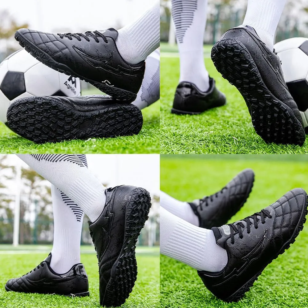 Mens Football Boots Astro Turf, Teenager Football Shoes, Low Top Professional Athletic Kids Football Trainers, Light Up Trainers, TF Anti-Slip Comfort Soccer Shoes for Indoor Outdoor