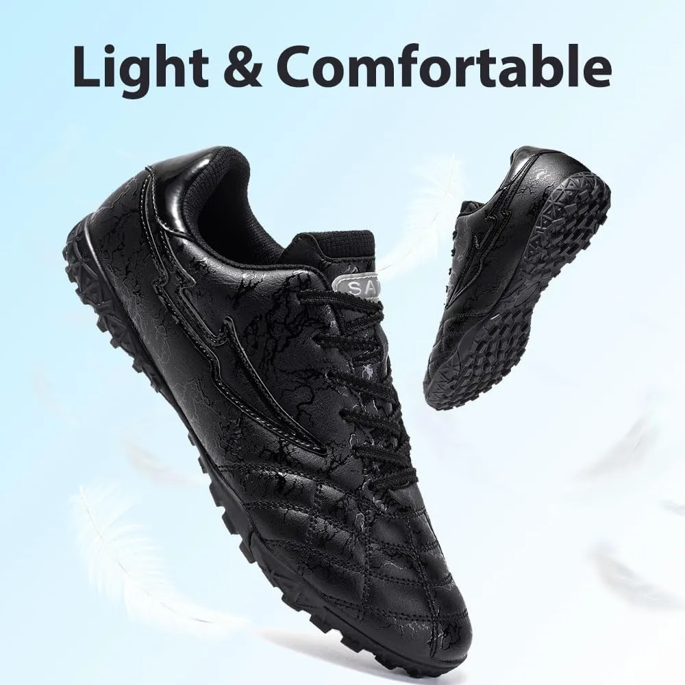 Mens Football Boots Astro Turf, Teenager Football Shoes, Low Top Professional Athletic Kids Football Trainers, Light Up Trainers, TF Anti-Slip Comfort Soccer Shoes for Indoor Outdoor