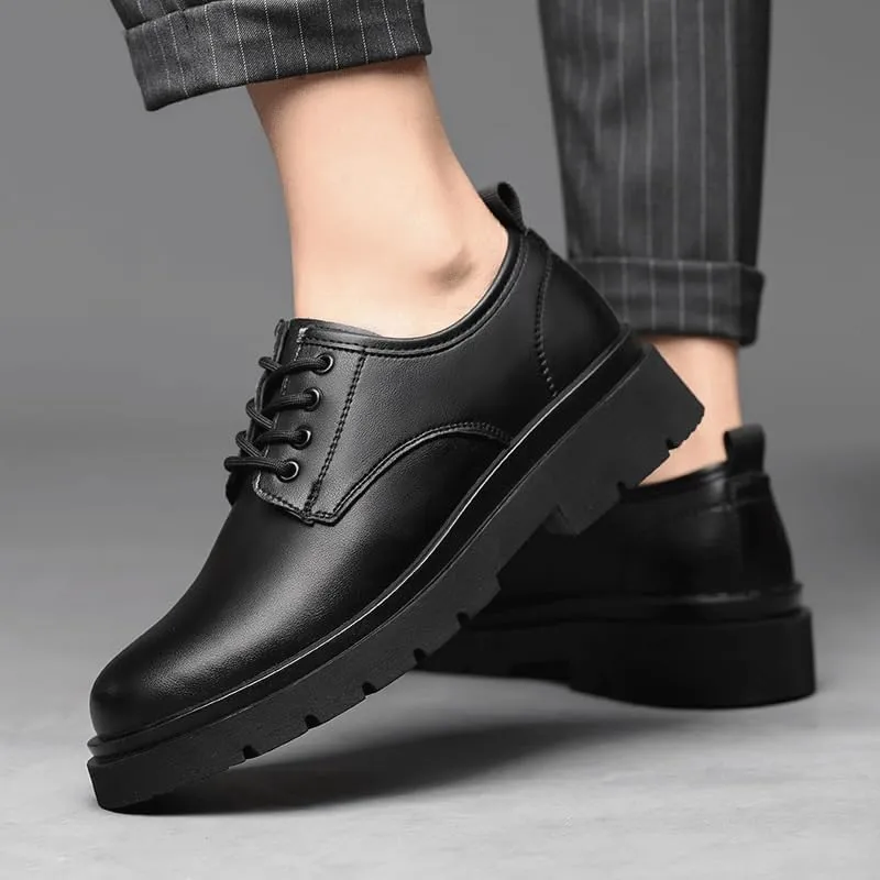 Men's Genuine Leather Dress Oxfords Fashion Business Casual Derby Prom Wedding Suit Shoes Comfort Walking Shoes