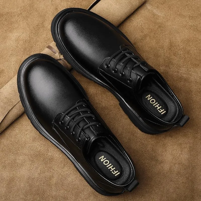 Men's Genuine Leather Dress Oxfords Fashion Business Casual Derby Prom Wedding Suit Shoes Comfort Walking Shoes