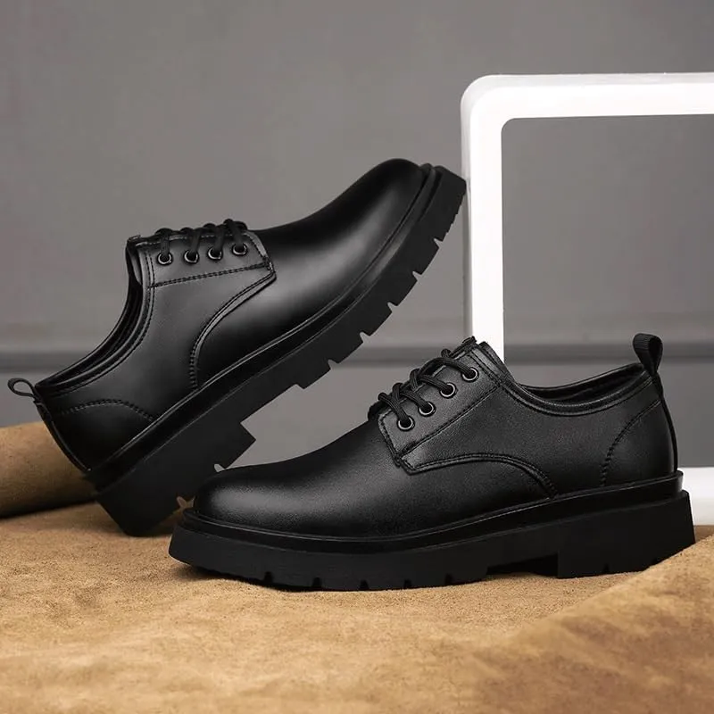 Men's Genuine Leather Dress Oxfords Fashion Business Casual Derby Prom Wedding Suit Shoes Comfort Walking Shoes