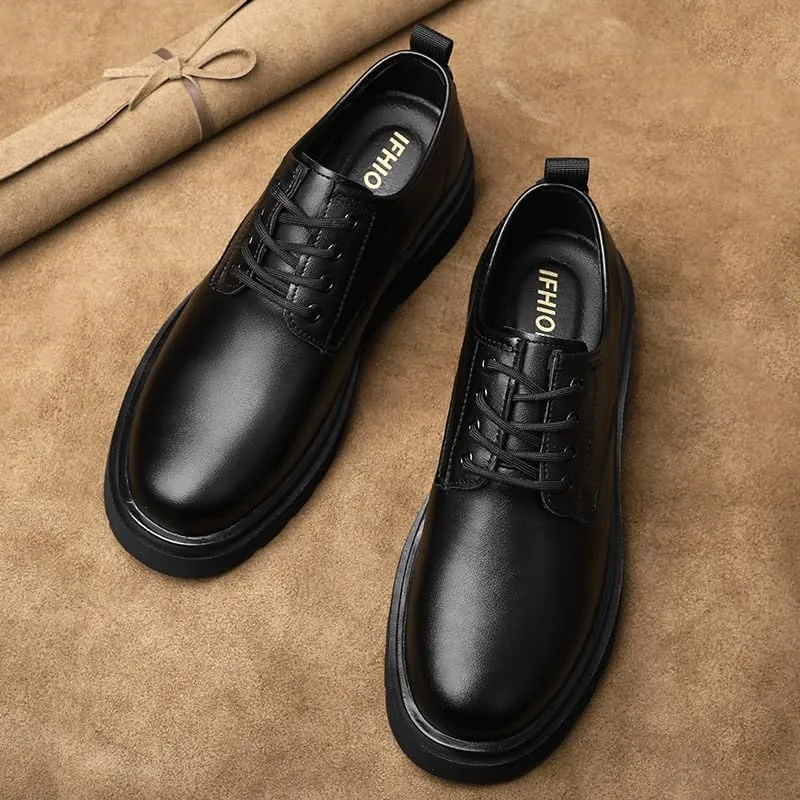 Men's Genuine Leather Dress Oxfords Fashion Business Casual Derby Prom Wedding Suit Shoes Comfort Walking Shoes