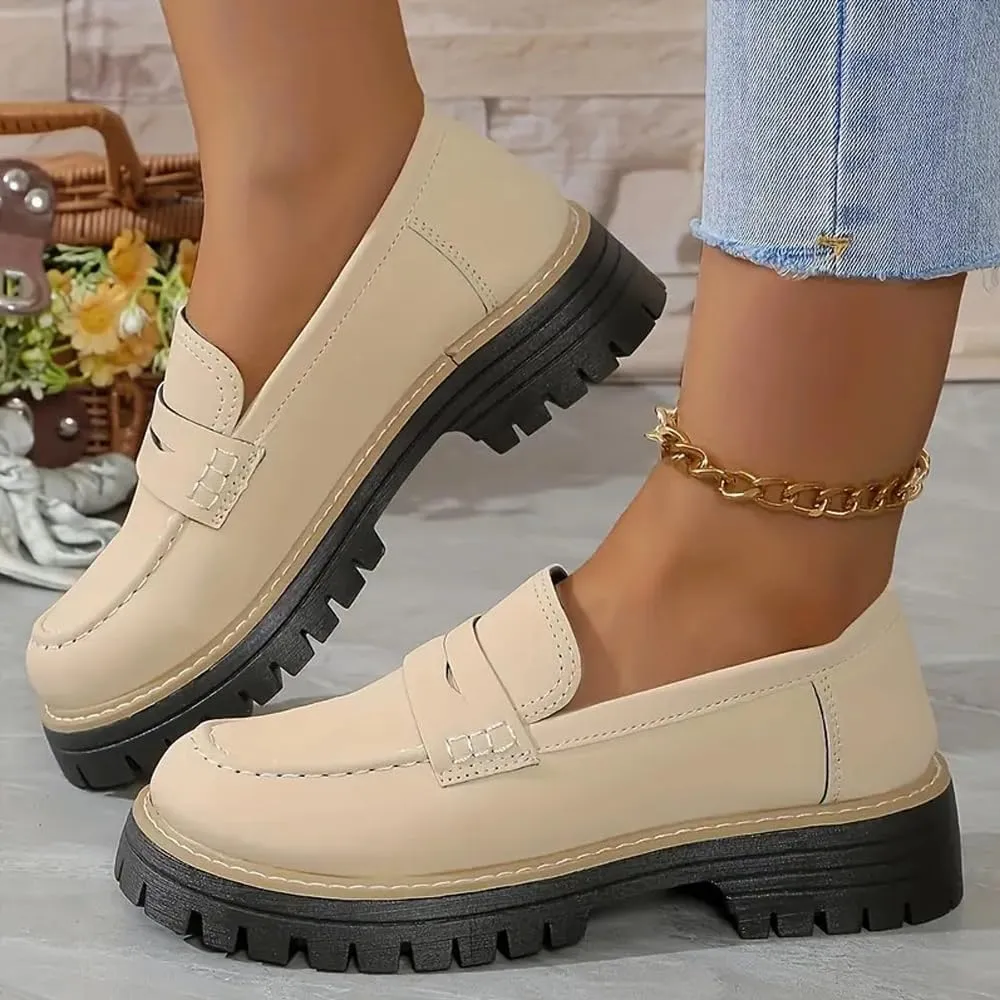 Orthoture Orthopedic Platform Loafers, Womens Loafers Comfortable, Lug Sole Loafers for Women, Platform Loafers for Women