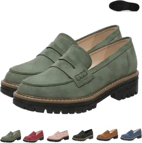 Orthoture Womens Orthopedic Platform Loafers, Comfortable Pink Casual Loafers