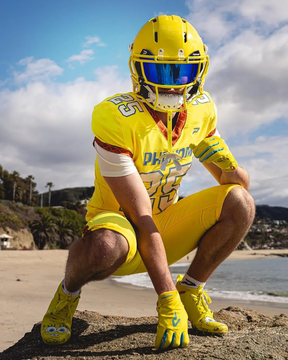 Phenom Elite Spongebob Football Cleats Quantum Speed 2.0 | SprintSense Traction | Lightweight Men's Football Cleats | Official Nickelodeon Gear | American Football Shoes