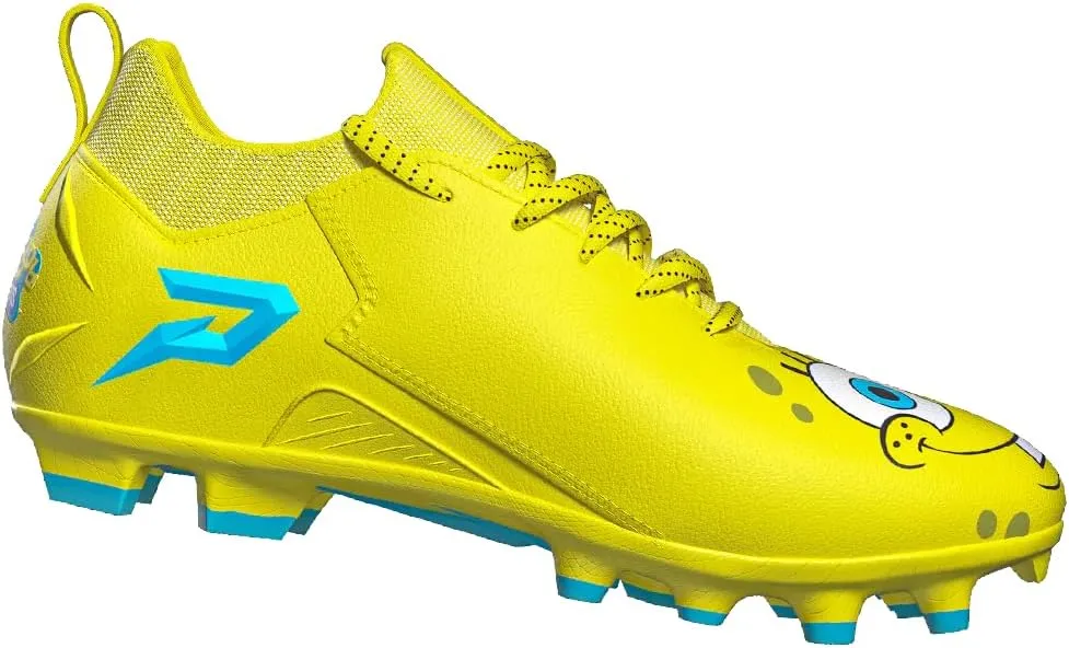 Phenom Elite Spongebob Football Cleats Quantum Speed 2.0 | SprintSense Traction | Lightweight Men's Football Cleats | Official Nickelodeon Gear | American Football Shoes