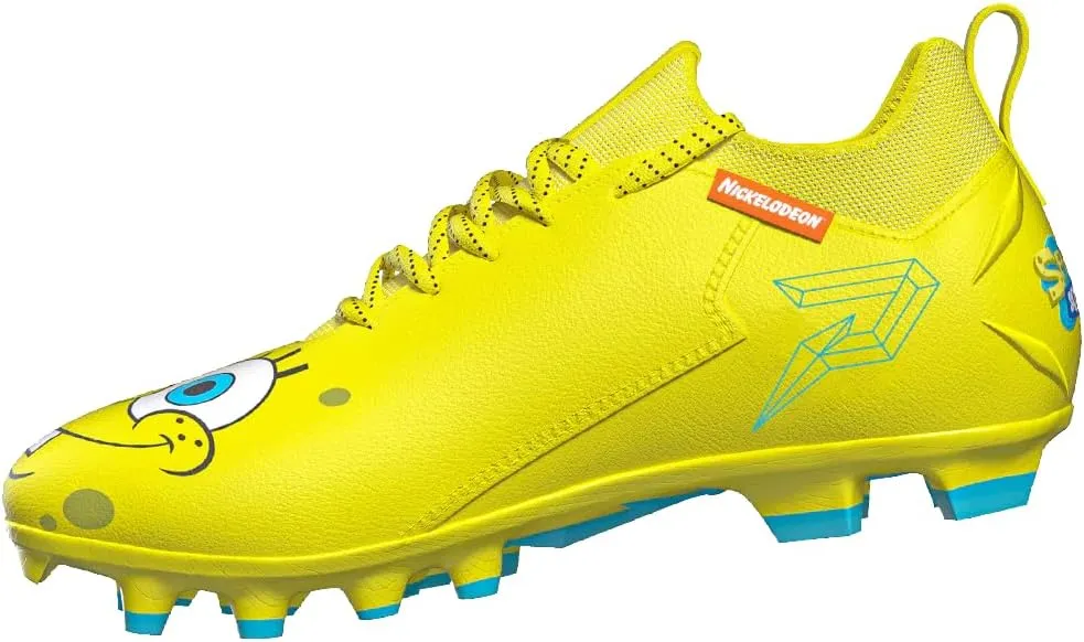 Phenom Elite Spongebob Football Cleats Quantum Speed 2.0 | SprintSense Traction | Lightweight Men's Football Cleats | Official Nickelodeon Gear | American Football Shoes
