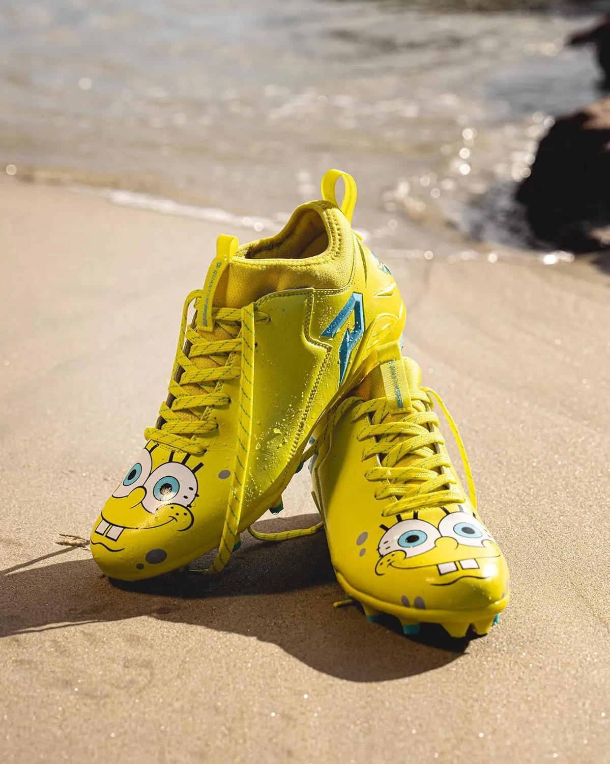 Phenom Elite Spongebob Football Cleats Quantum Speed 2.0 | SprintSense Traction | Lightweight Men's Football Cleats | Official Nickelodeon Gear | American Football Shoes