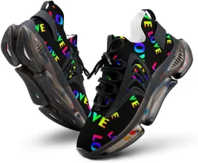 Rainbow Love Mens Sneakers Running Shoes Lightweight Athletic Shoes for Jogging Walking Gym