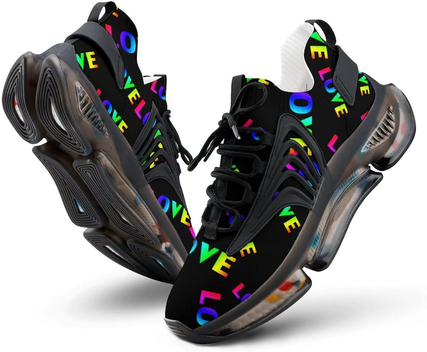 Rainbow Love Mens Sneakers Running Shoes Lightweight Athletic Shoes for Jogging Walking Gym