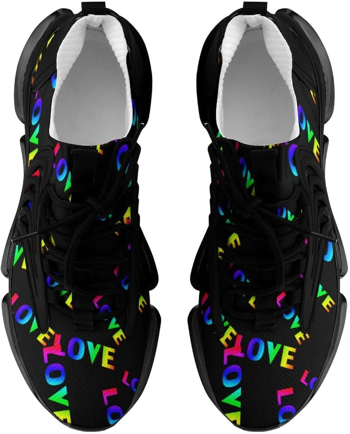 Rainbow Love Mens Sneakers Running Shoes Lightweight Athletic Shoes for Jogging Walking Gym