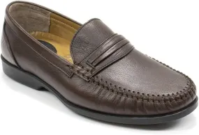 RETTO Men's Eastern Leather Penny Loafer