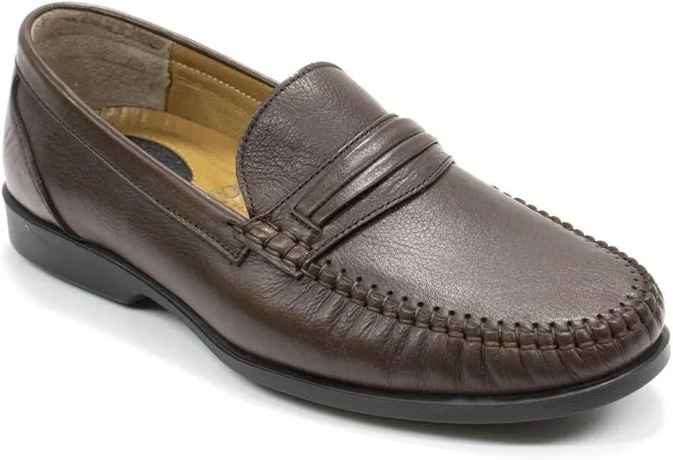 RETTO Men's Eastern Leather Penny Loafer
