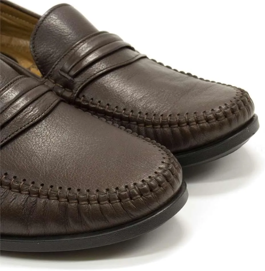 RETTO Men's Eastern Leather Penny Loafer