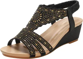 Sandals For Ladies Womens Wedges Shoes Elastic Band Casual Bohemian Sandals Boho Shoes for Women Sandals Hiking Sandal