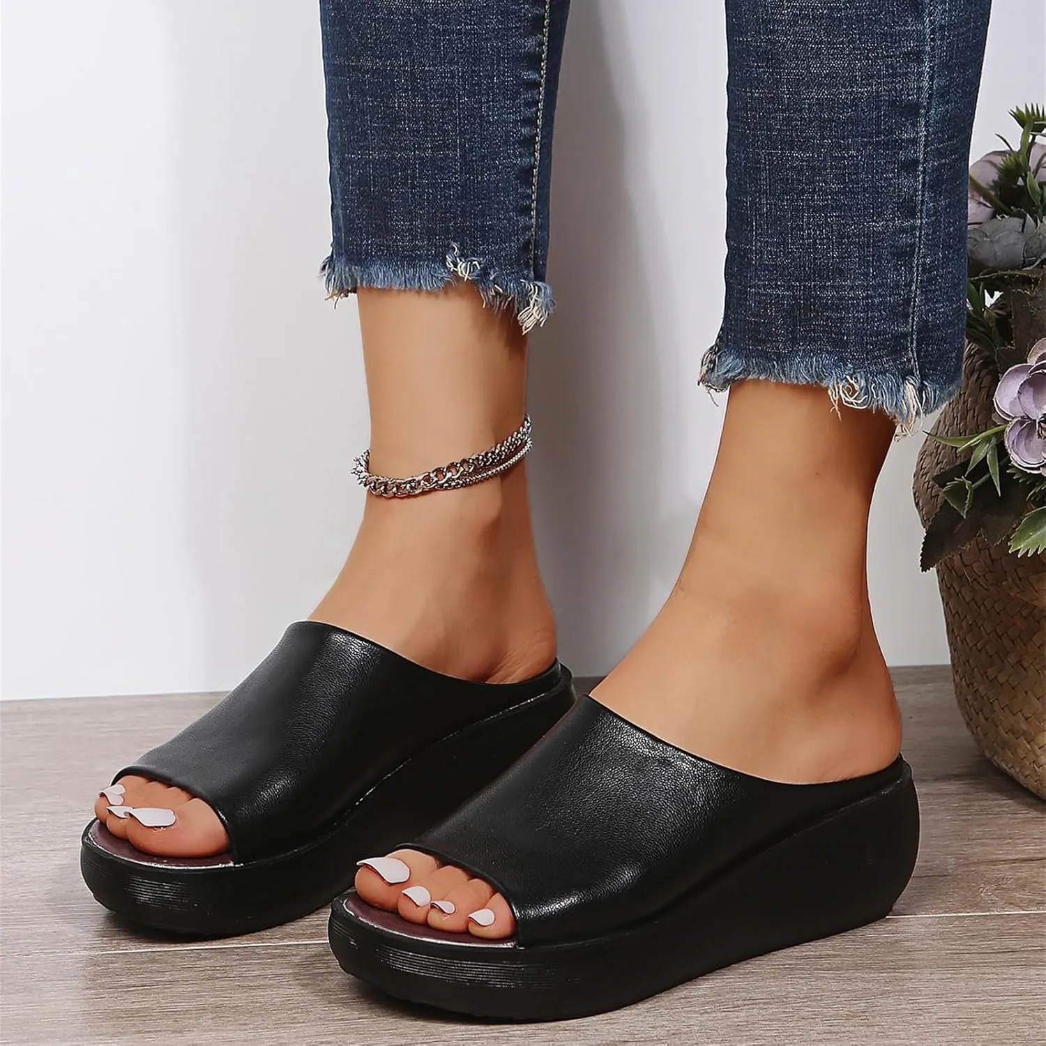 Sandals For Women 2024 Comfortable Walking Orthopedic Slippers Arch Support Dressy Summer Casual Orthotic Slides