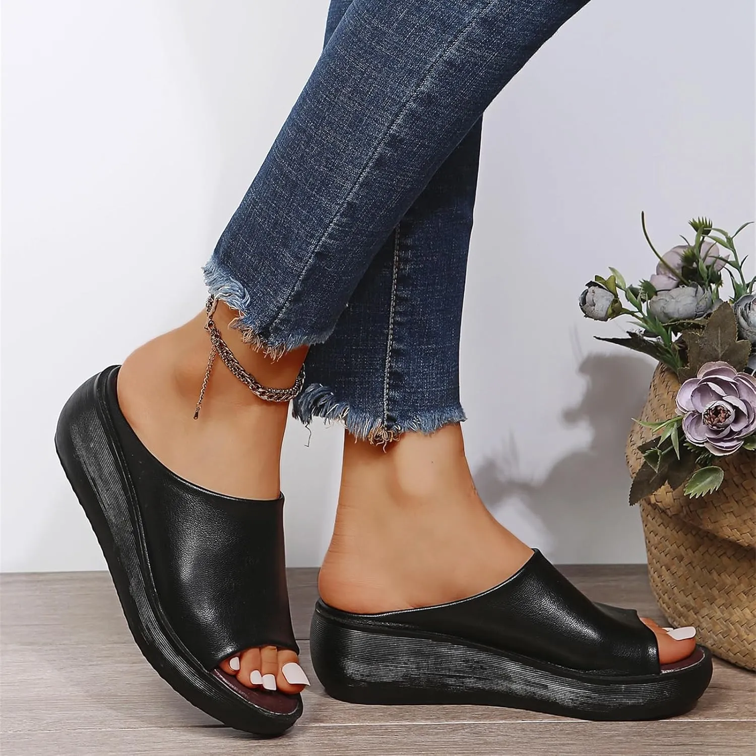 Sandals For Women 2024 Comfortable Walking Orthopedic Slippers Arch Support Dressy Summer Casual Orthotic Slides