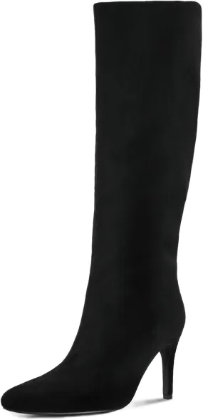 Shoe'N Tale Women's Knee High Boots Pointed Toe Stiletto High Heel Long Boots Side Zipper Tall Boots