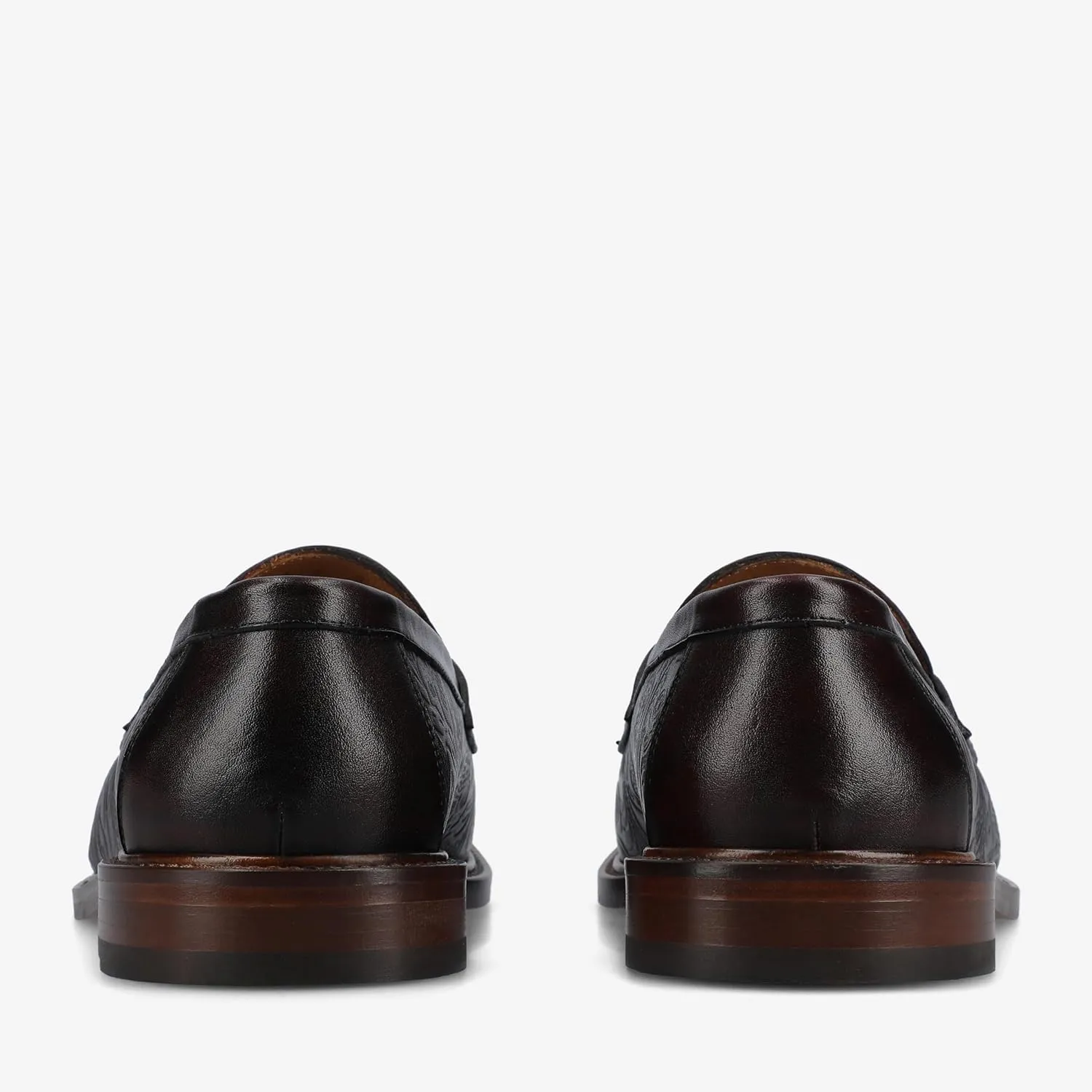 TAFT Mens Jack Medium and Wide Width Dress Penny Loafer Genuine Leather lace up Cushioned Insole