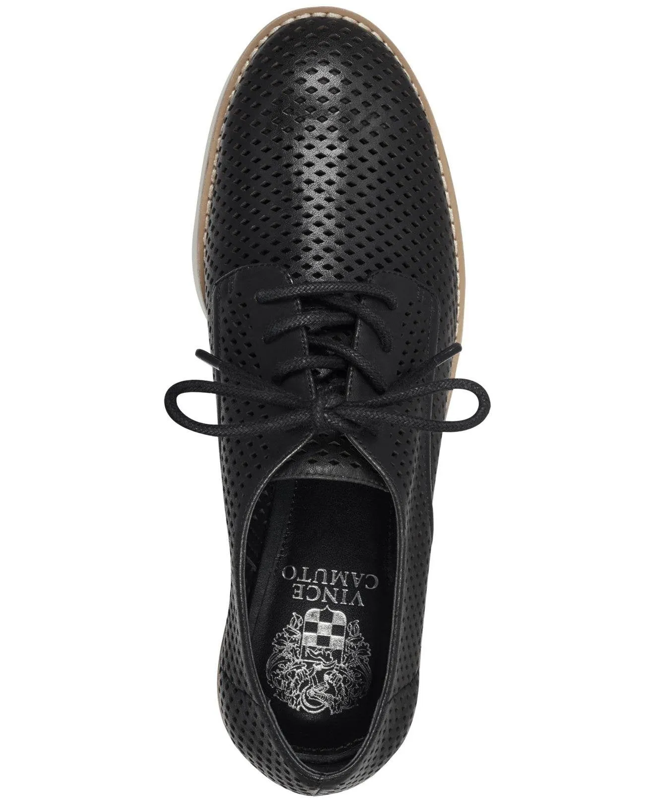Vince Camuto Nillindie Platform Pierced Oxford Loafers Black Leather Platform
