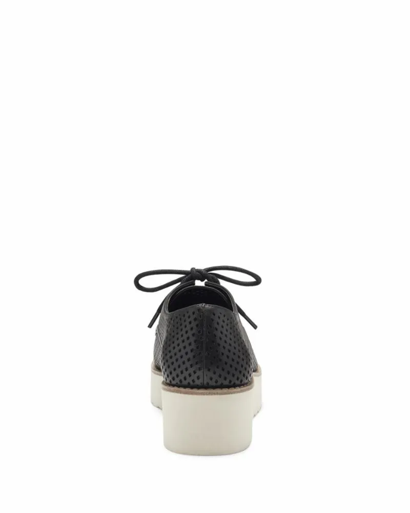 Vince Camuto Nillindie Platform Pierced Oxford Loafers Black Leather Platform