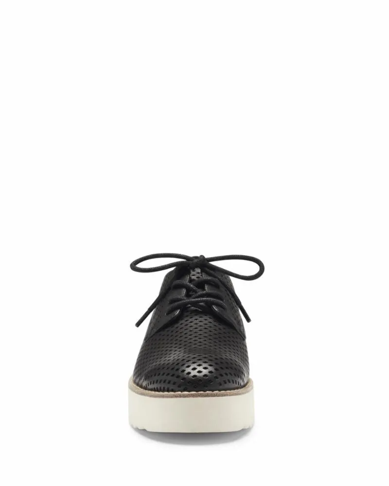 Vince Camuto Nillindie Platform Pierced Oxford Loafers Black Leather Platform