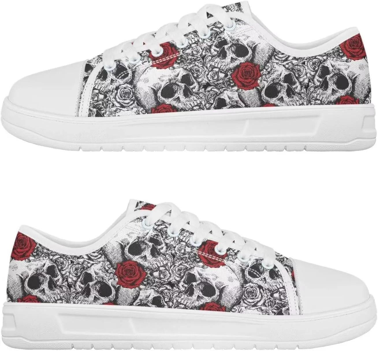 Women's Lace Up Low Top Canvas Shoes Fashion Casual Round Toe Sneakers Hands Free No Laces Barefoot Shoes US5.5-13.5