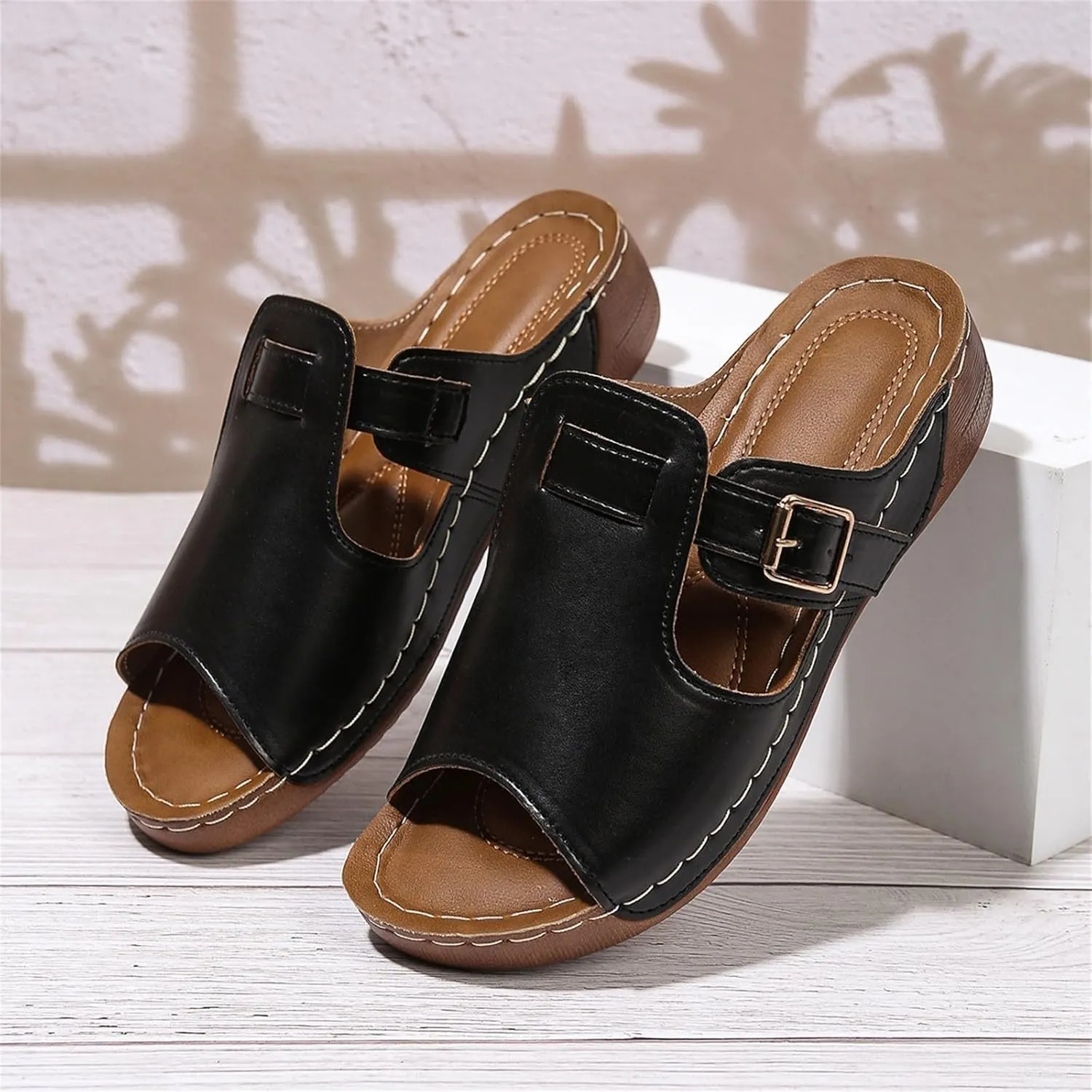 Womens Sandals Wedge Sandals Summer Beach Hollow Out Sandal 2025 Width Orthopedic Platform Open Toe Sandal