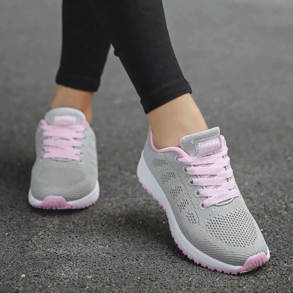 Women’s Supportive Running Shoe Fashion Women's Running Shoes Mesh Flat Shoes Casual Straps Sneaker