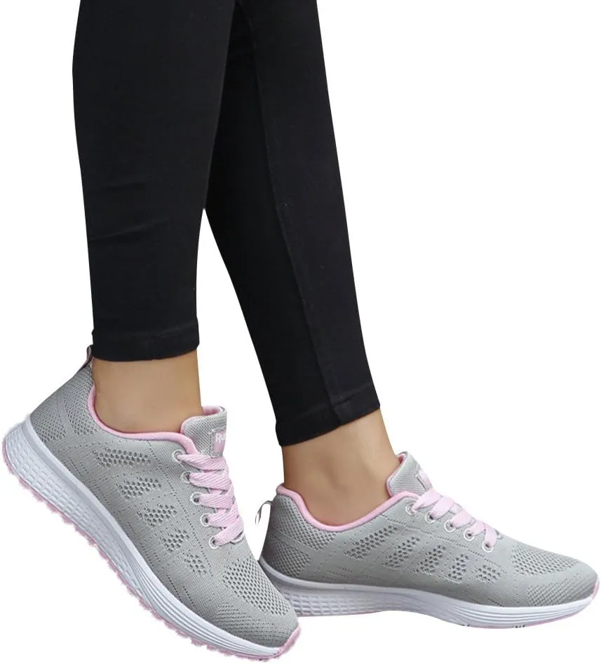 Women’s Supportive Running Shoe Fashion Women's Running Shoes Mesh Flat Shoes Casual Straps Sneaker