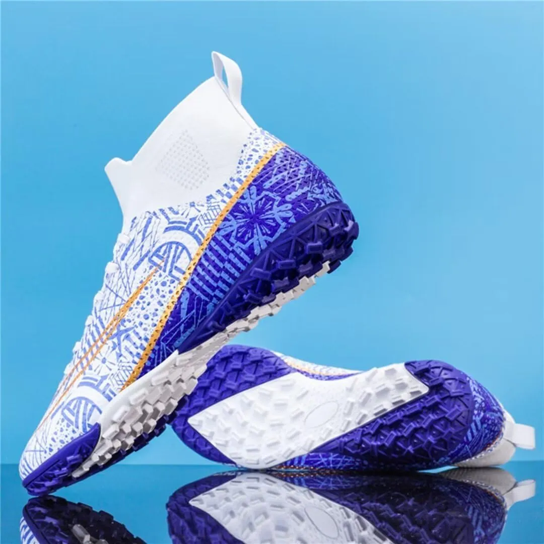 Youth Turf Soccer Shoes Mens Women High top Football Boots Indoor Athletic Ankle Shoes Spikes Indoor Soccer Cleats AG